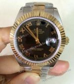 BP Factory Rolex 2-Tone Datejust II Replica Watch Black Dial Roman Markers